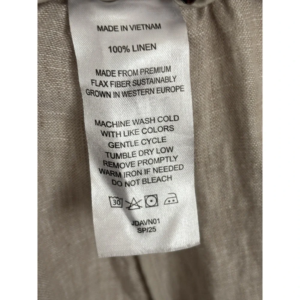 Quince Womens XL European Linen Pants Oatmeal Beige Chic Minimalist Pull On